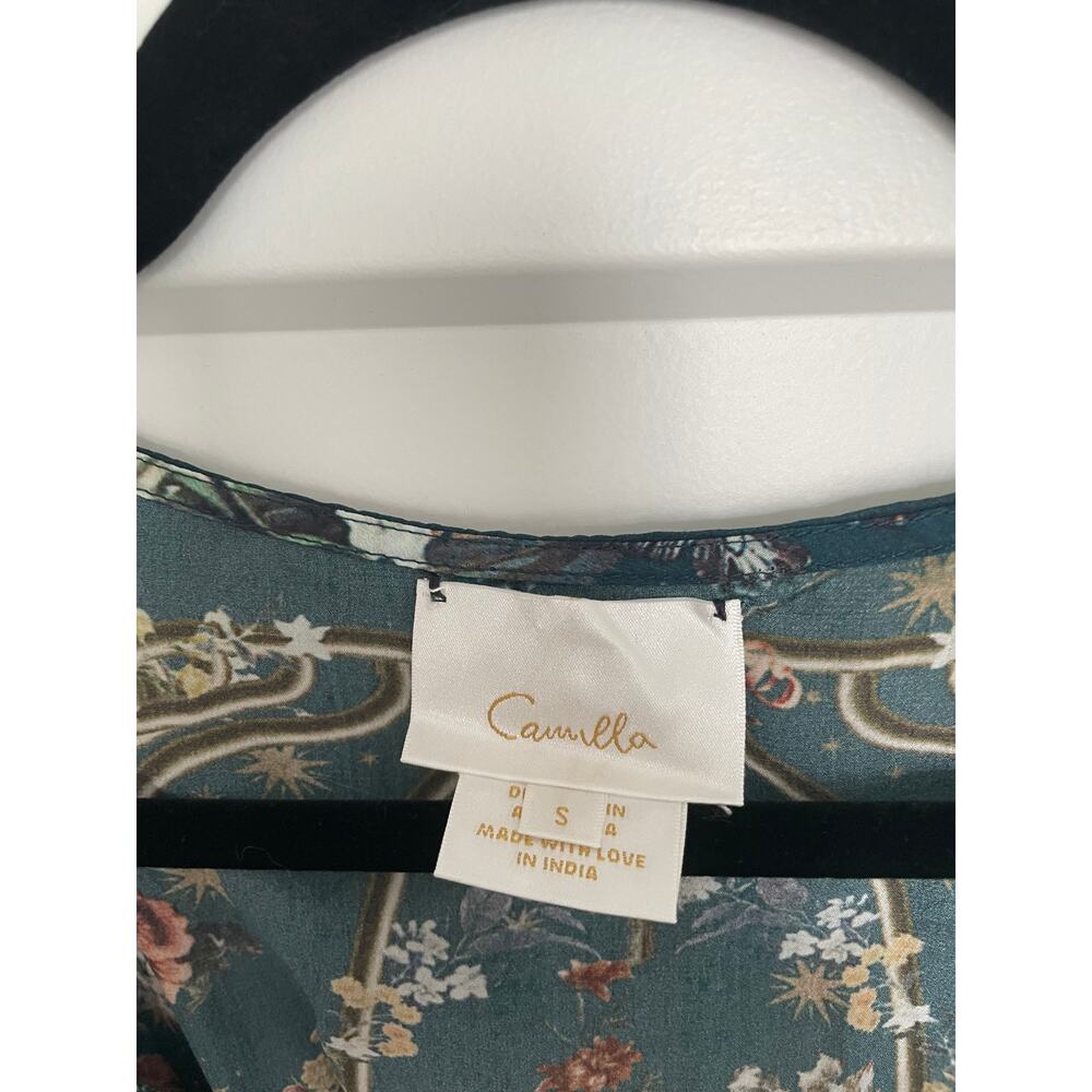 Camilla Silk Green Maxi Dress Size S - Picture 5 of 9